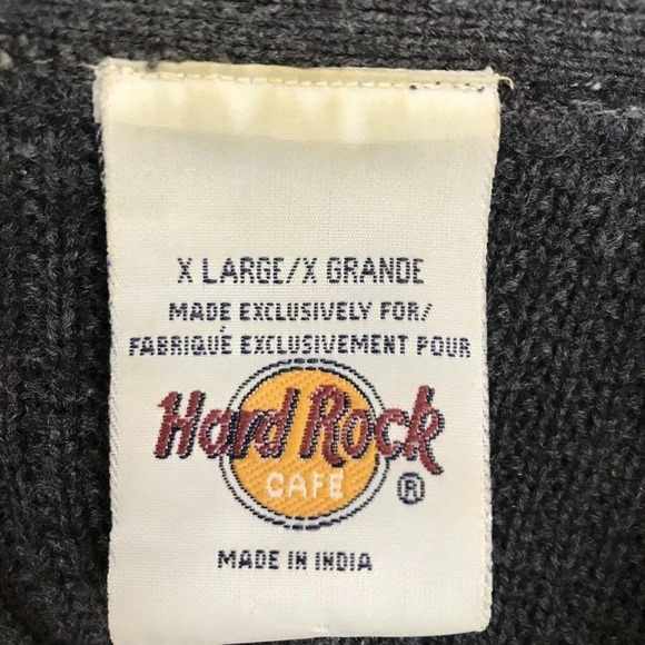 Vintage Hard Rock Cafe Denver Gray Button Henley Sweater Men’s XL - Picture 4 of 5